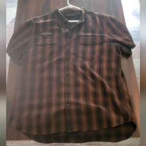 2x Harley heavy weight button down shirt